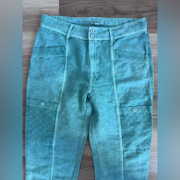 Sundance Linen Cotton Femme Voyager Cargo Lace Pants - Picture 10 of 12